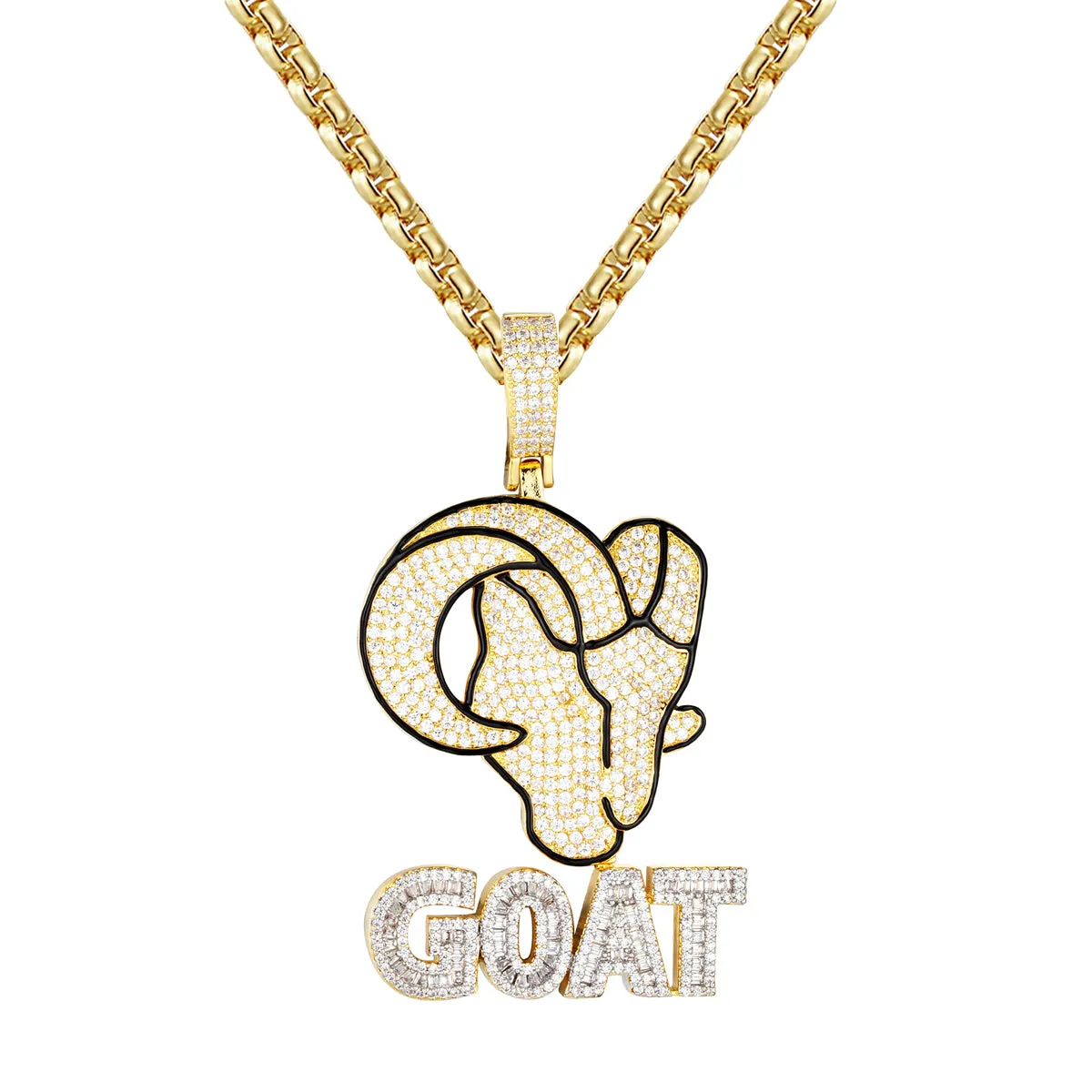 Sterling Silver Greatest Of All Time Iced Mens Custom Street Pendant
