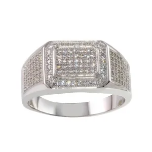Sterling Silver Hip Hop CZ Ring