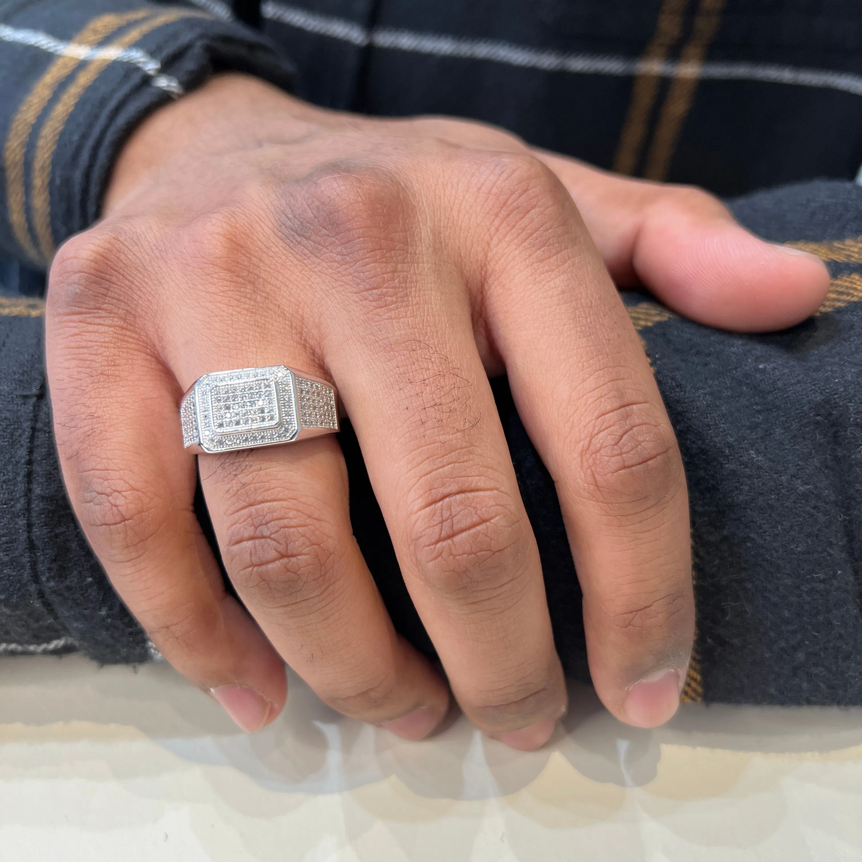 Sterling Silver Hip Hop CZ Ring