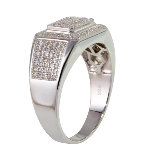 Sterling Silver Hip Hop CZ Ring