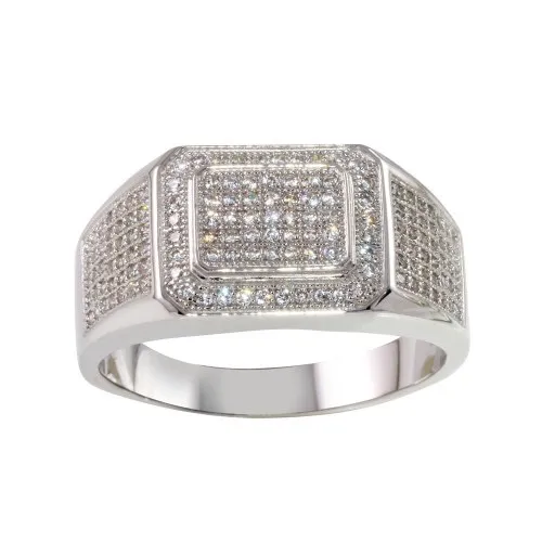 Sterling Silver Hip Hop CZ Ring