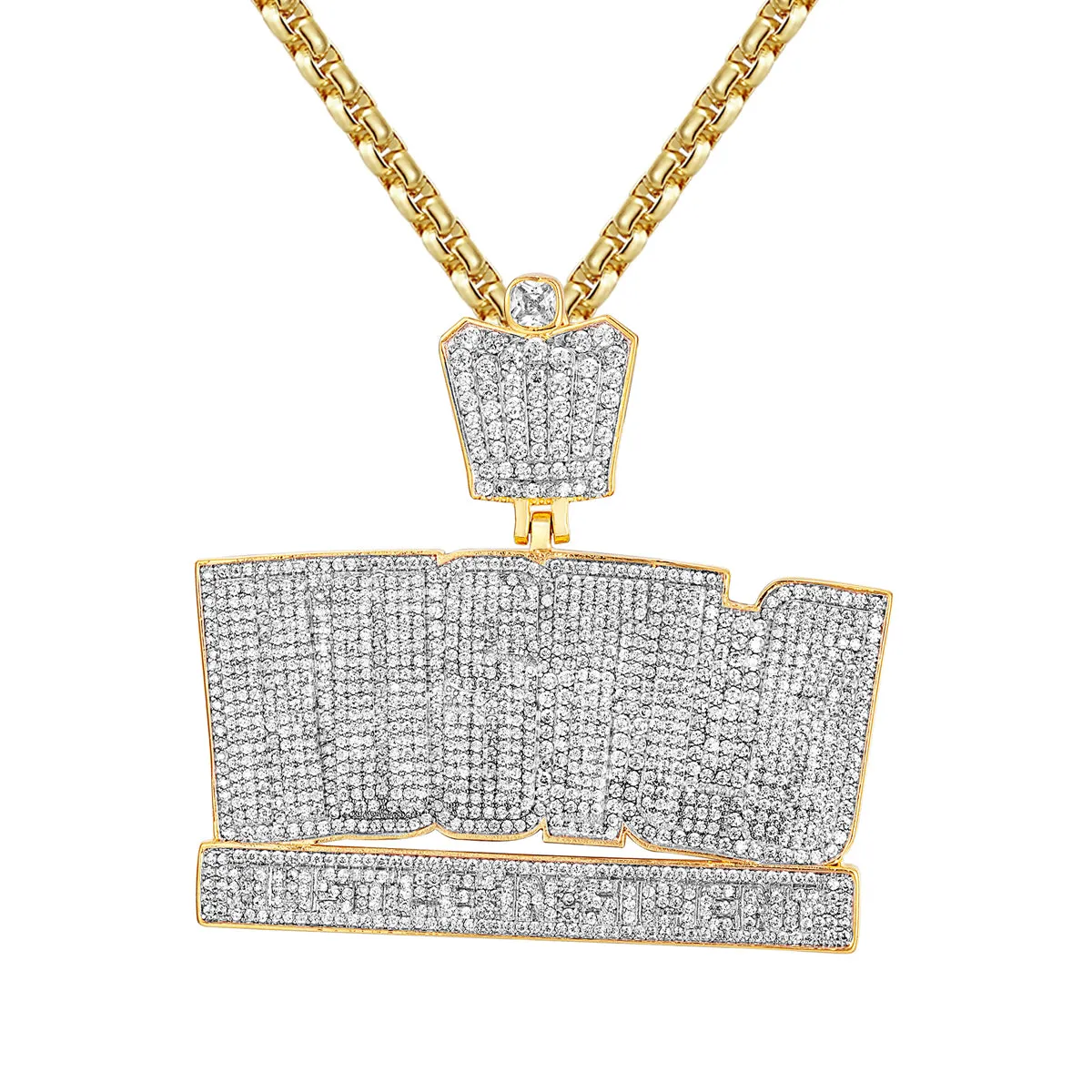 Sterling Silver Hustle In Silent Micro Pave Yellow Tone Pendant