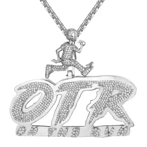 Sterling Silver Mens Money On The Run Custom Hip Hop Pendant