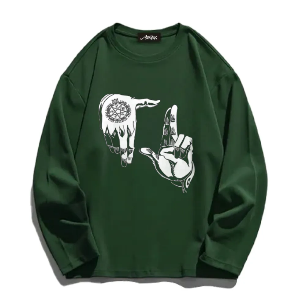 【Subscription】Hip Hop Gesture Long Sleeve Shirt