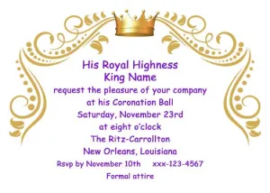 SWIRLS AND CROWN CUSTOM INVITATION