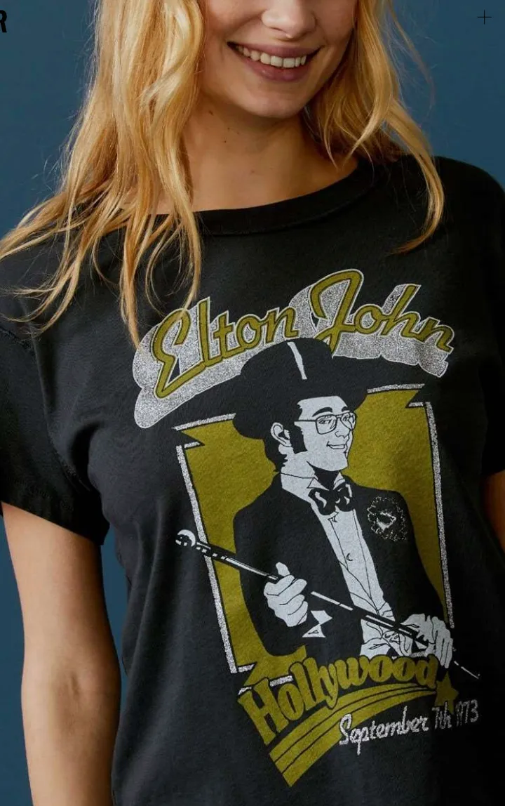 The Elton John Hollywood 1973 Reverse GF Tee by Daydreamer