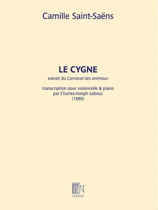 The Swan (Le Cygne) for Cello and Piano