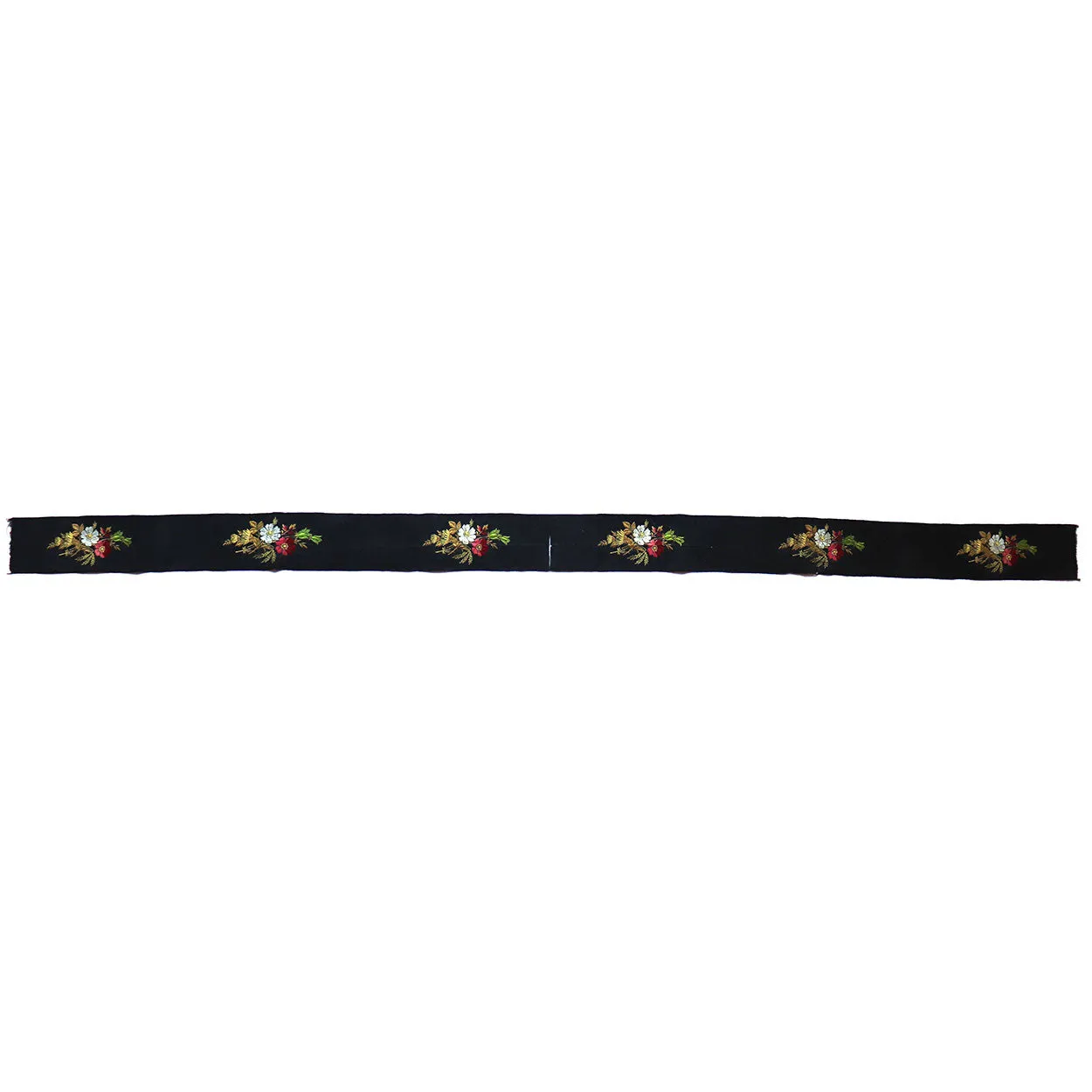Three English Victorian Silver Embroidery Floral Silk Sashes