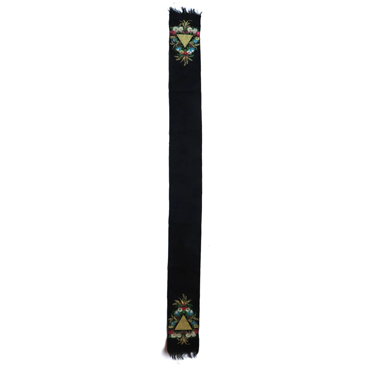 Three English Victorian Silver Embroidery Floral Silk Sashes
