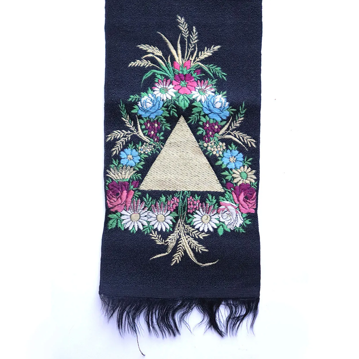 Three English Victorian Silver Embroidery Floral Silk Sashes