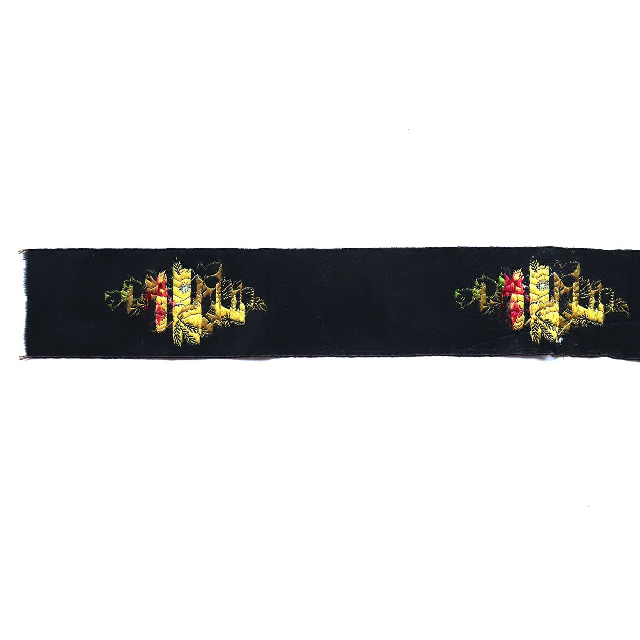 Three English Victorian Silver Embroidery Floral Silk Sashes