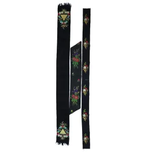 Three English Victorian Silver Embroidery Floral Silk Sashes