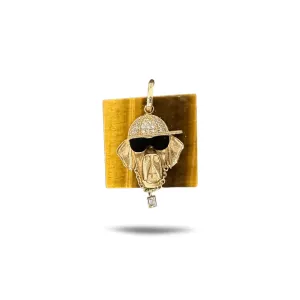 Tigers Eye Dog Pendant