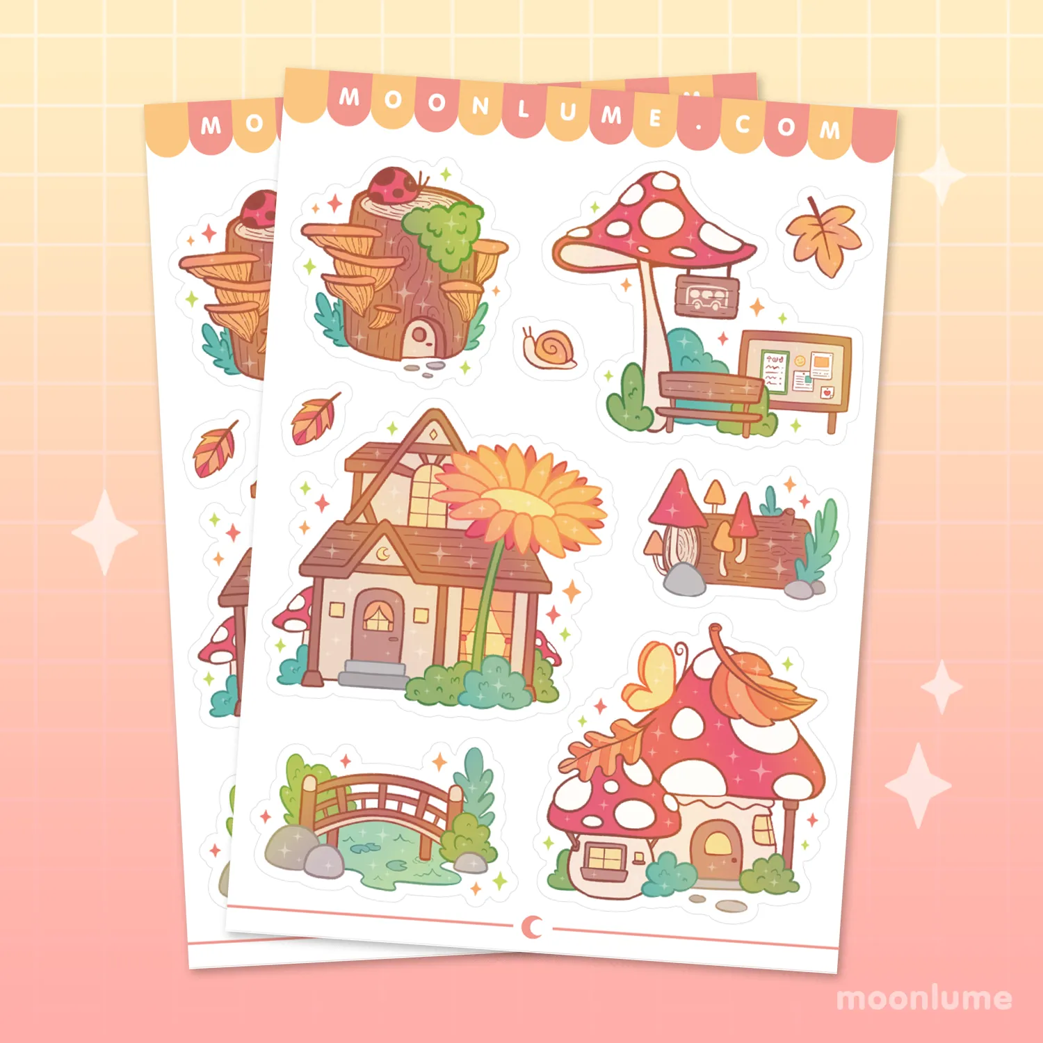 Tiny Enchanted Forest - matte vinyl sticker sheet