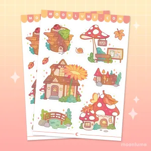 Tiny Enchanted Forest - matte vinyl sticker sheet