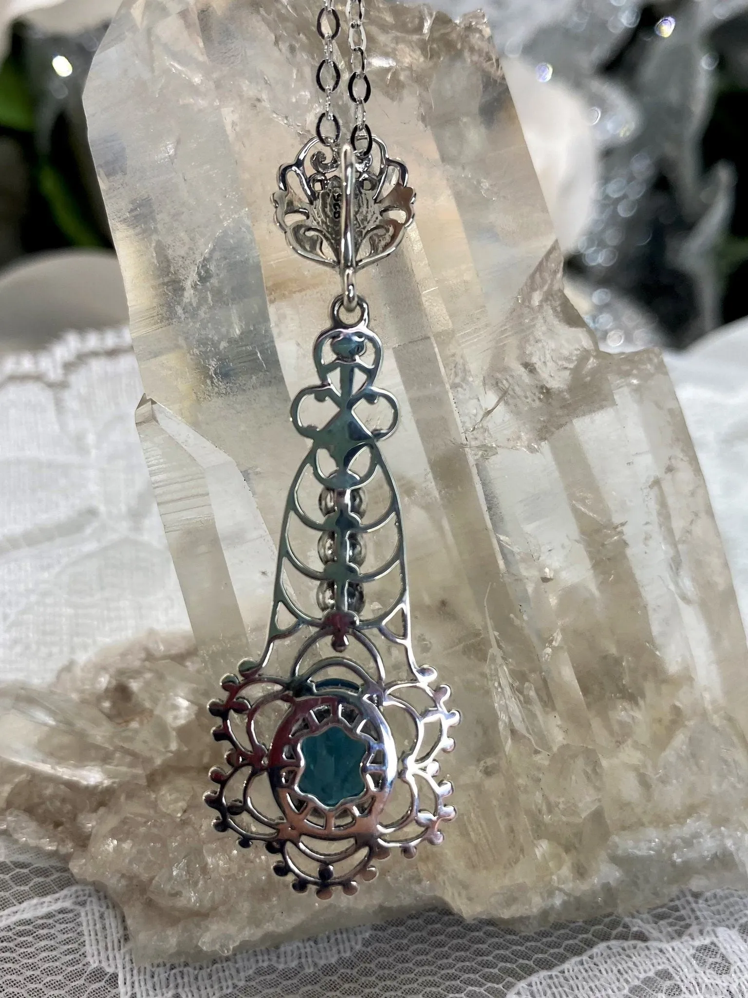 Topaz Pendant, London Blue Lavaliere Necklace #P17