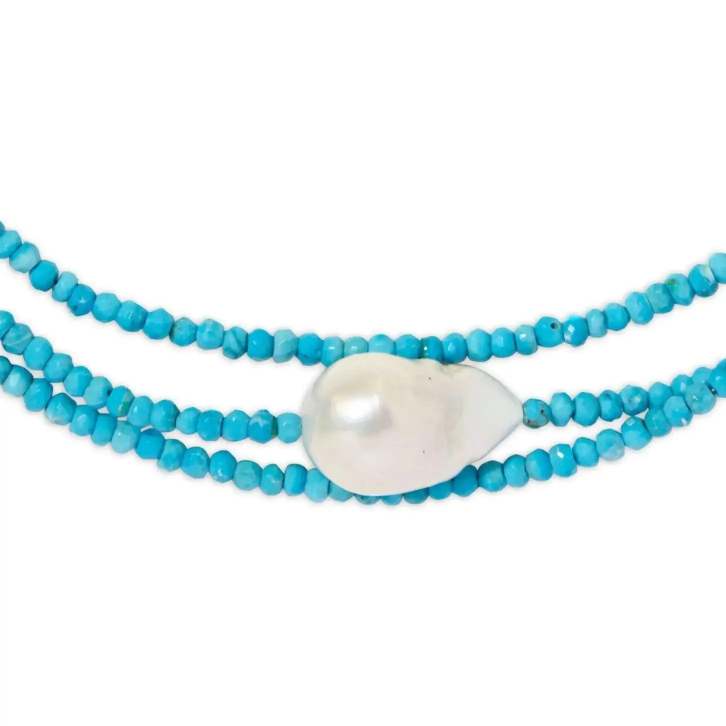 Turquoise Triple Strand Gemstone Choker