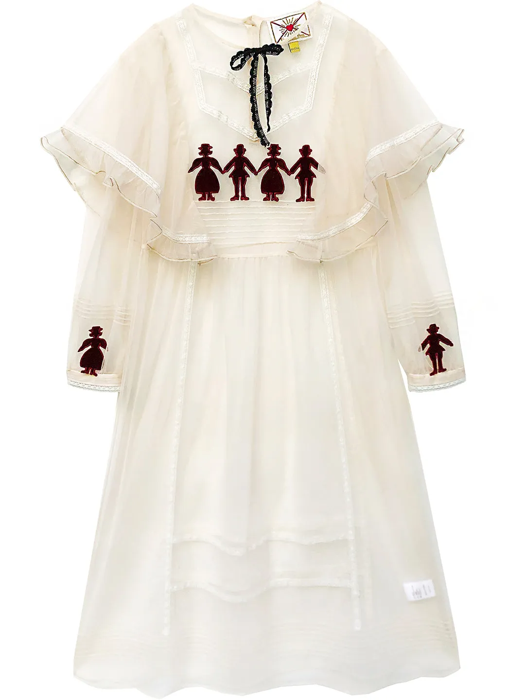 Unlogical Poem Victorian Style Velvet Paper-cut Patch Embroidered Dress