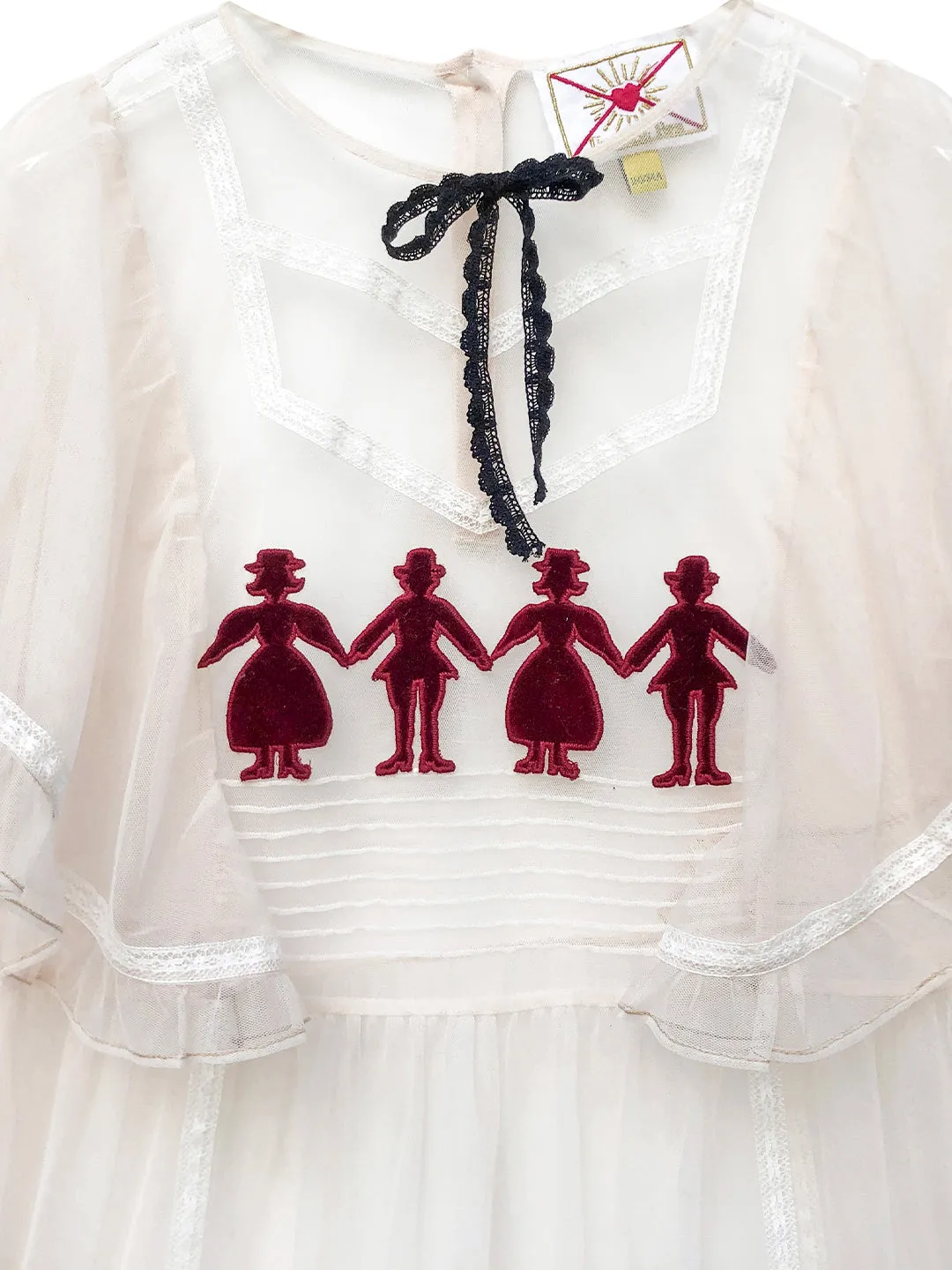 Unlogical Poem Victorian Style Velvet Paper-cut Patch Embroidered Dress