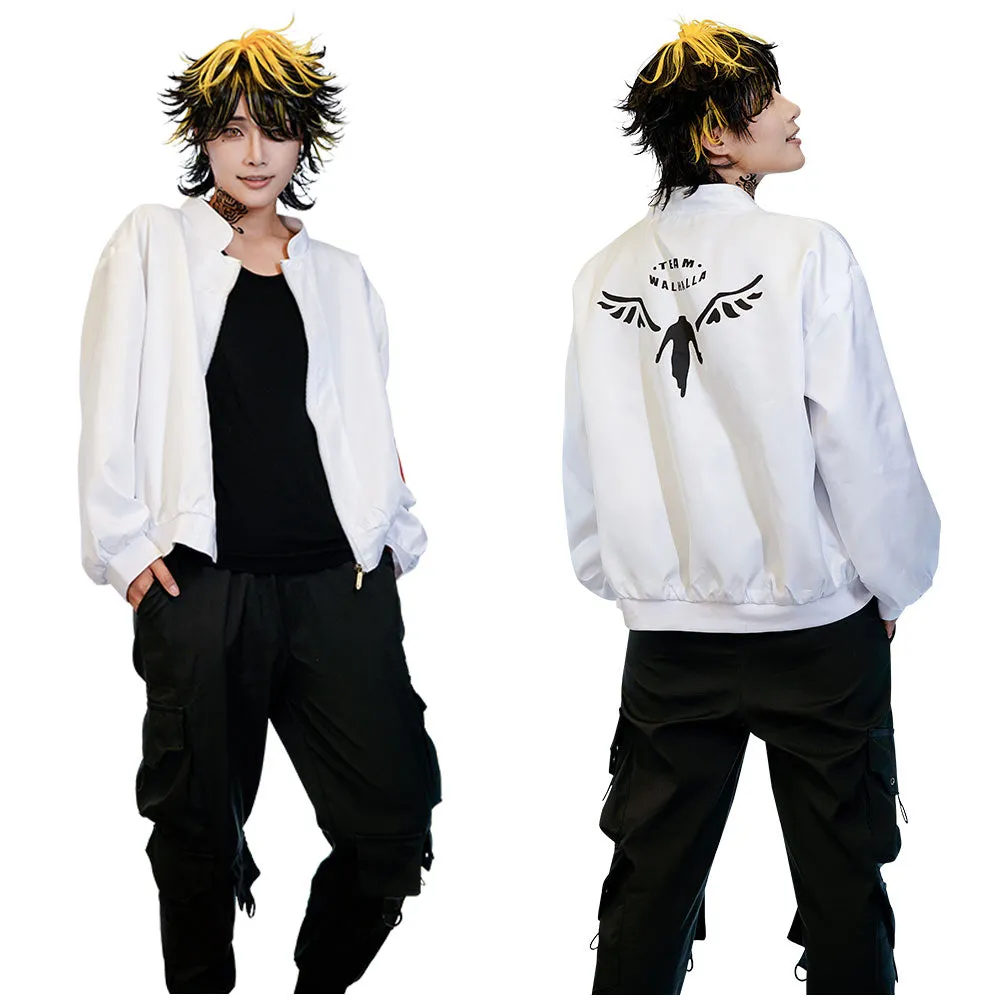 Valhalla Uniform Coat Kazutora Hanemiya  Cosplay Costumes White Jacket Halloween Carnival Suit