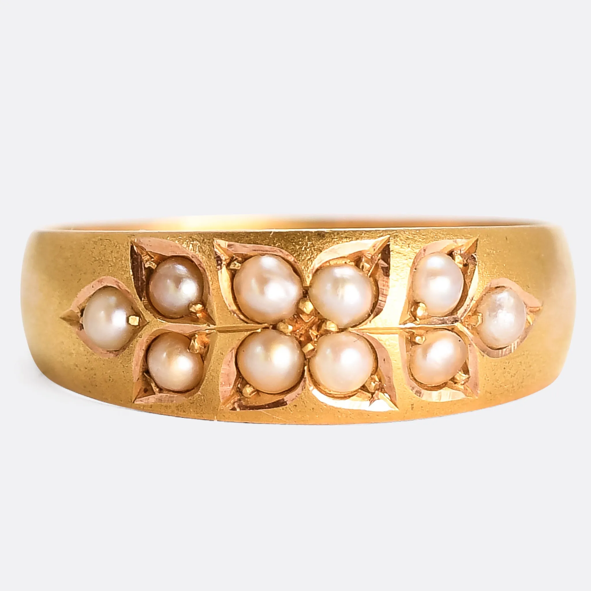 Victorian 15k Gold Seed Pearl Ring