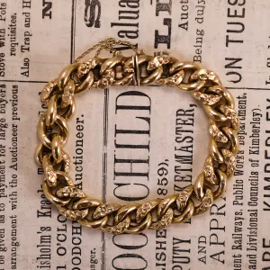 Victorian 18k Gold French Curb-Link Bracelet