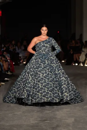 Victorian Blue Floral Ball Skirt