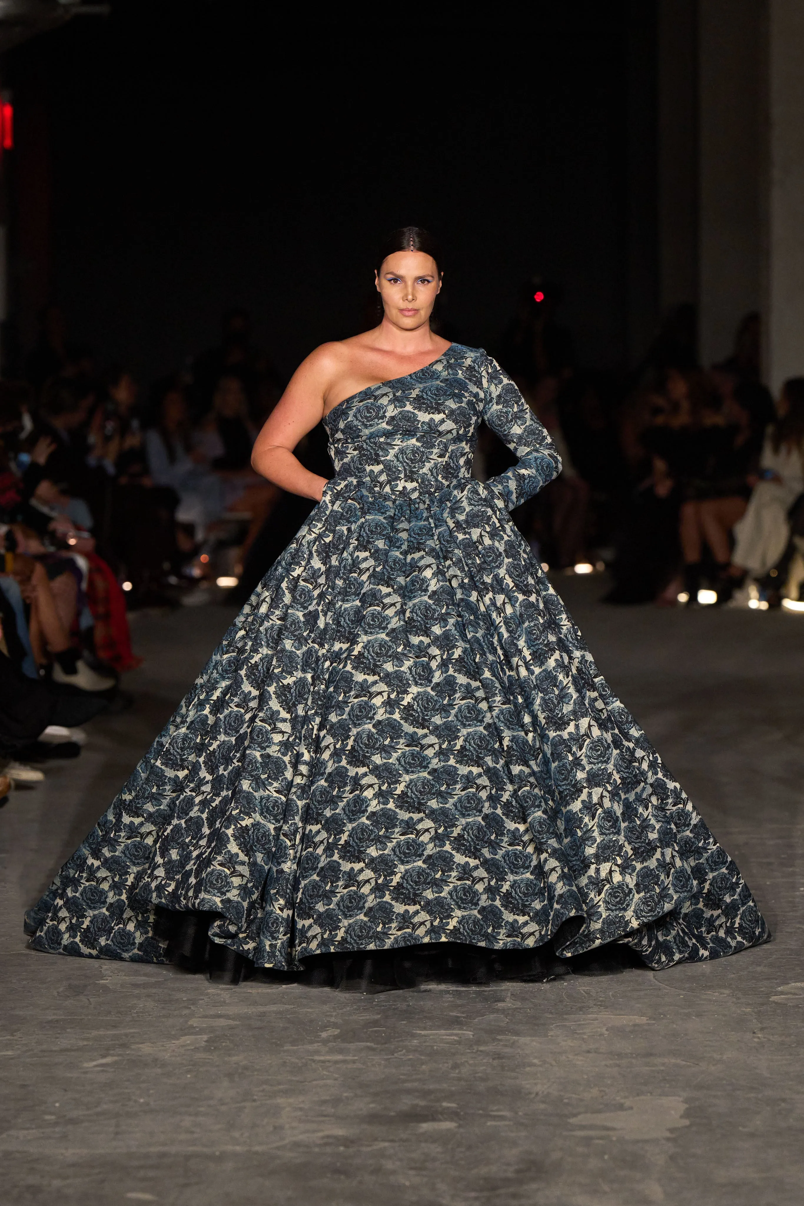 Victorian Blue Floral Ball Skirt