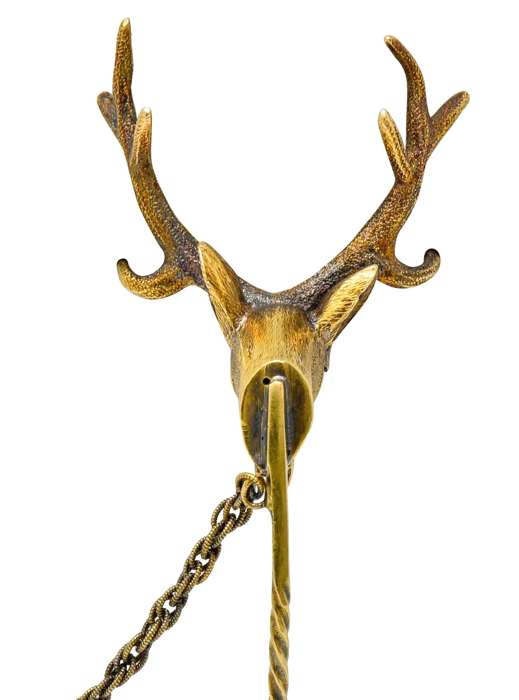 Victorian Diamond 14 Karat Gold Elk Stickpin Circa 1900
