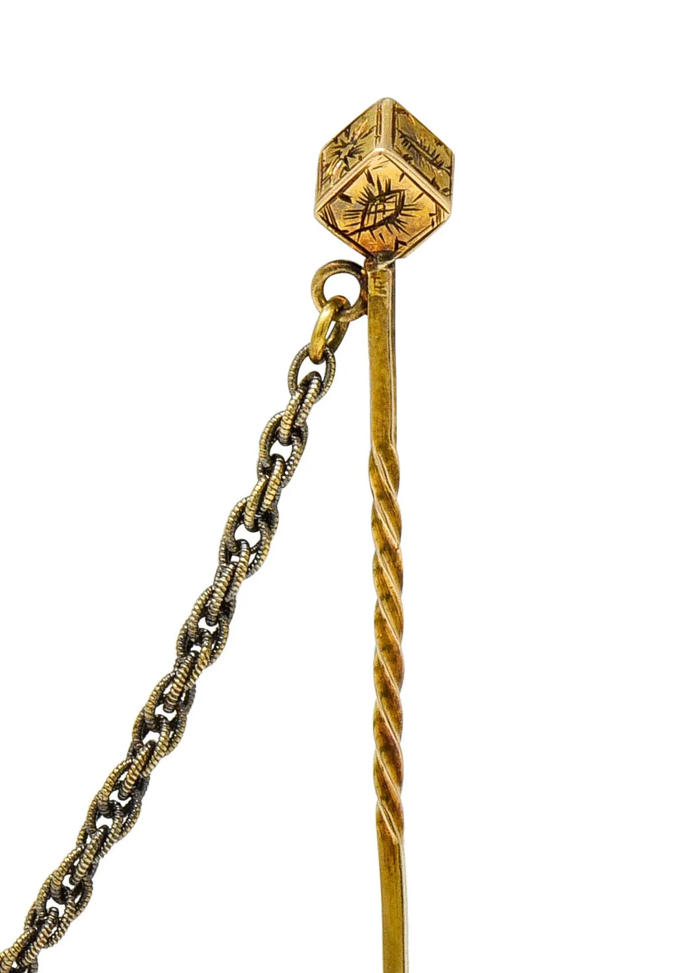 Victorian Diamond 14 Karat Gold Elk Stickpin Circa 1900