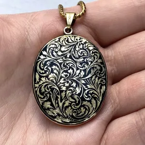 Victorian Double-Sided Black Enamel Locket