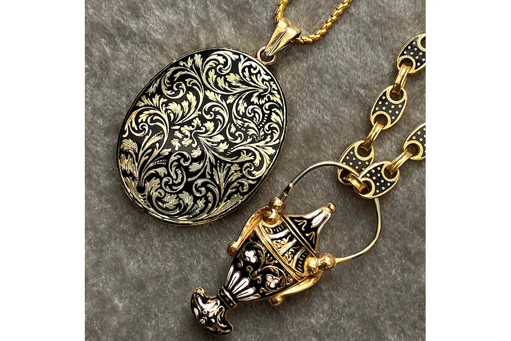 Victorian Double-Sided Black Enamel Locket