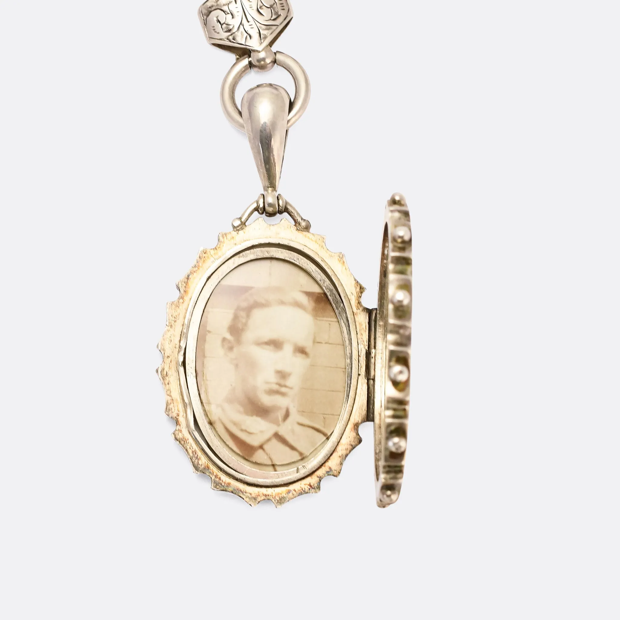 Victorian Enamel "Language of Flowers" Locket & Collar Necklace
