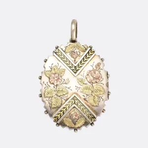 Victorian Floral Silver Locket
