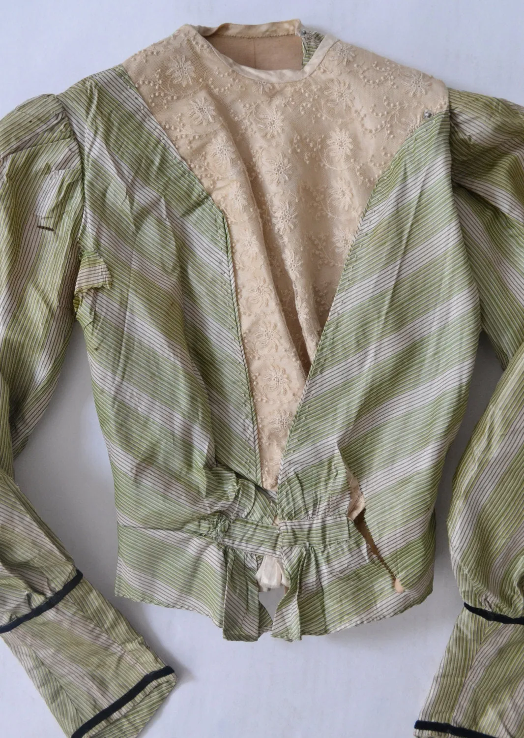 Victorian Green Striped Blouse