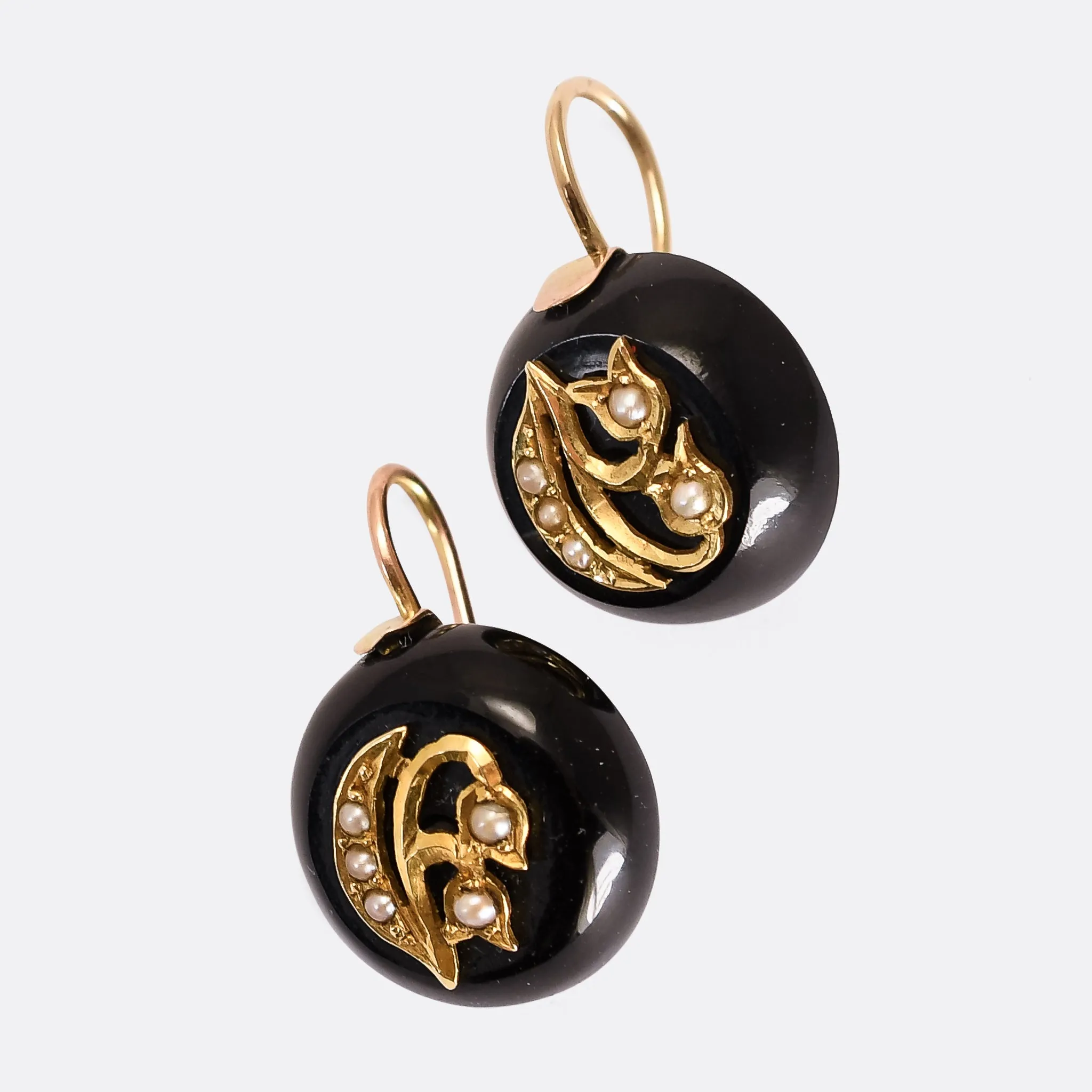 Victorian Jet "Lily Of The Valley" Earrings