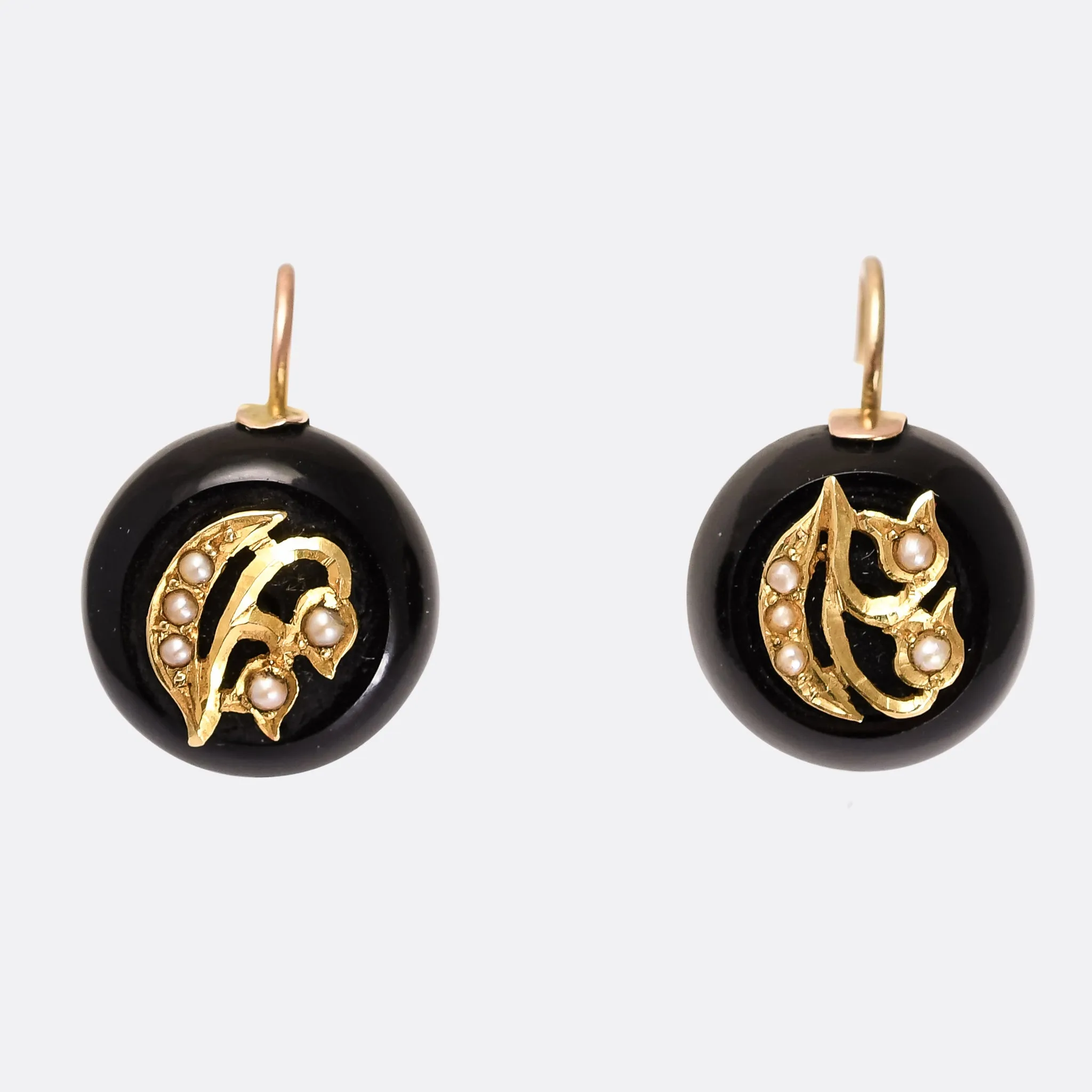 Victorian Jet "Lily Of The Valley" Earrings