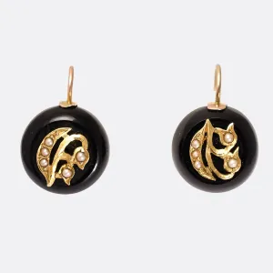 Victorian Jet "Lily Of The Valley" Earrings