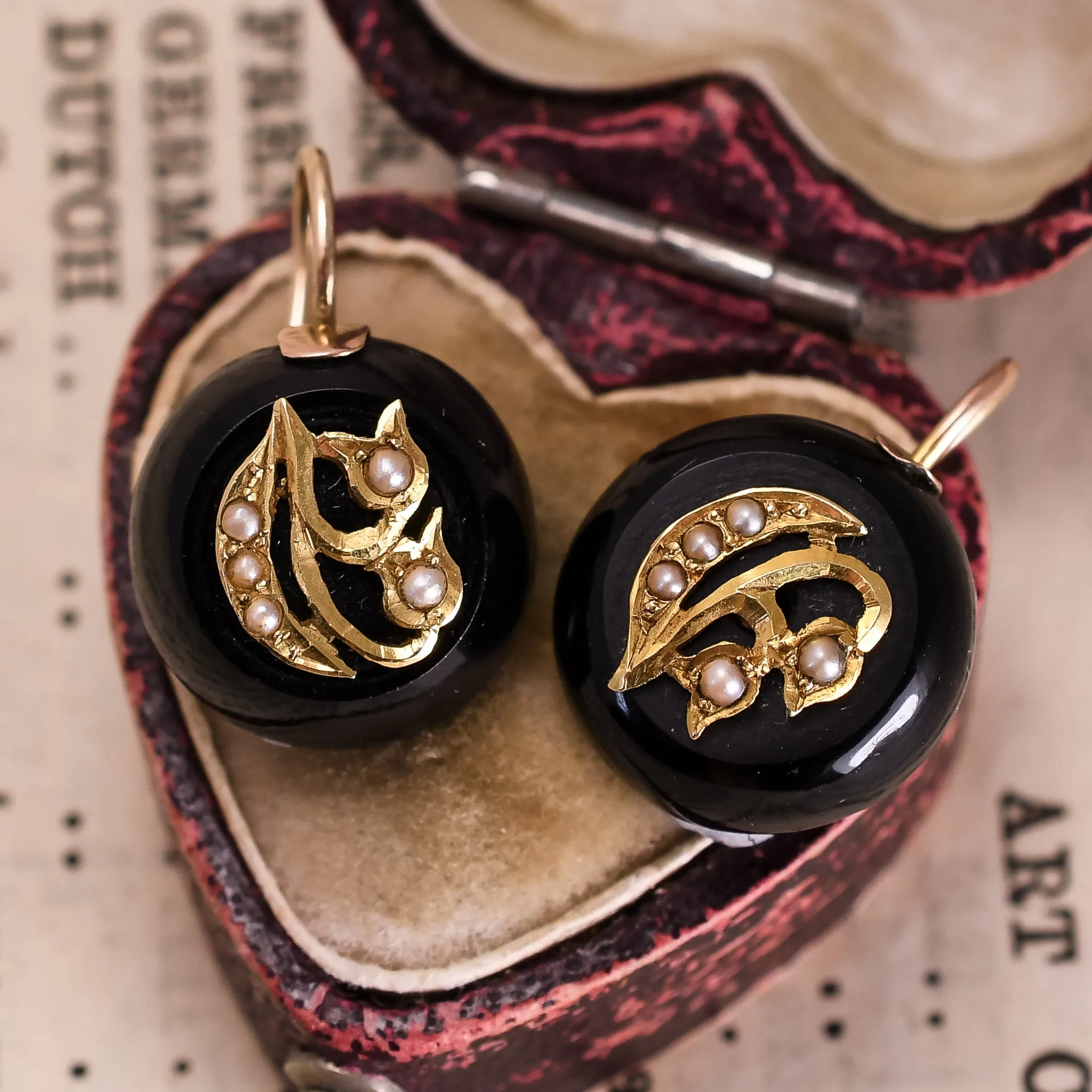 Victorian Jet "Lily Of The Valley" Earrings