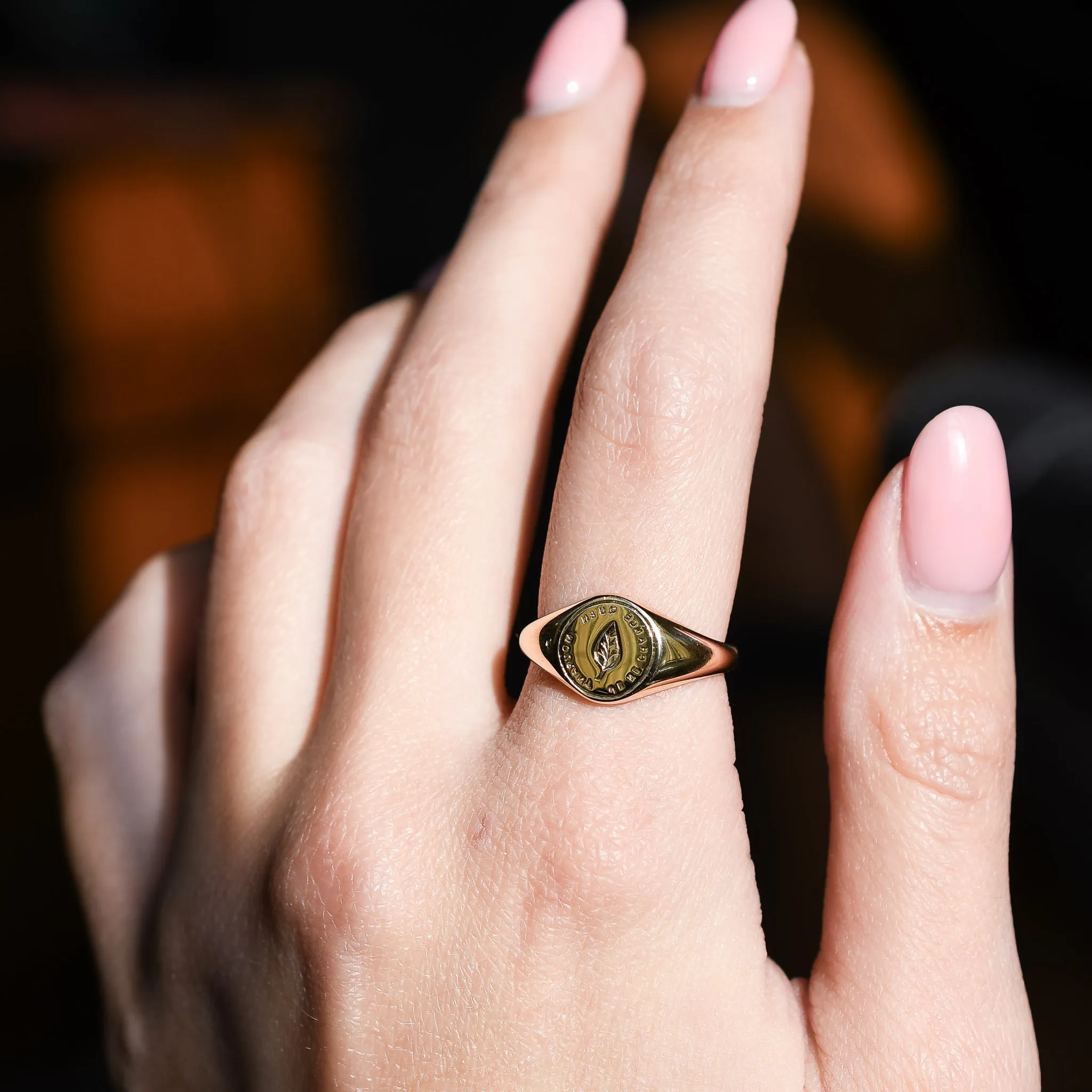Victorian "I Only Change When I Die" Gold Signet Ring