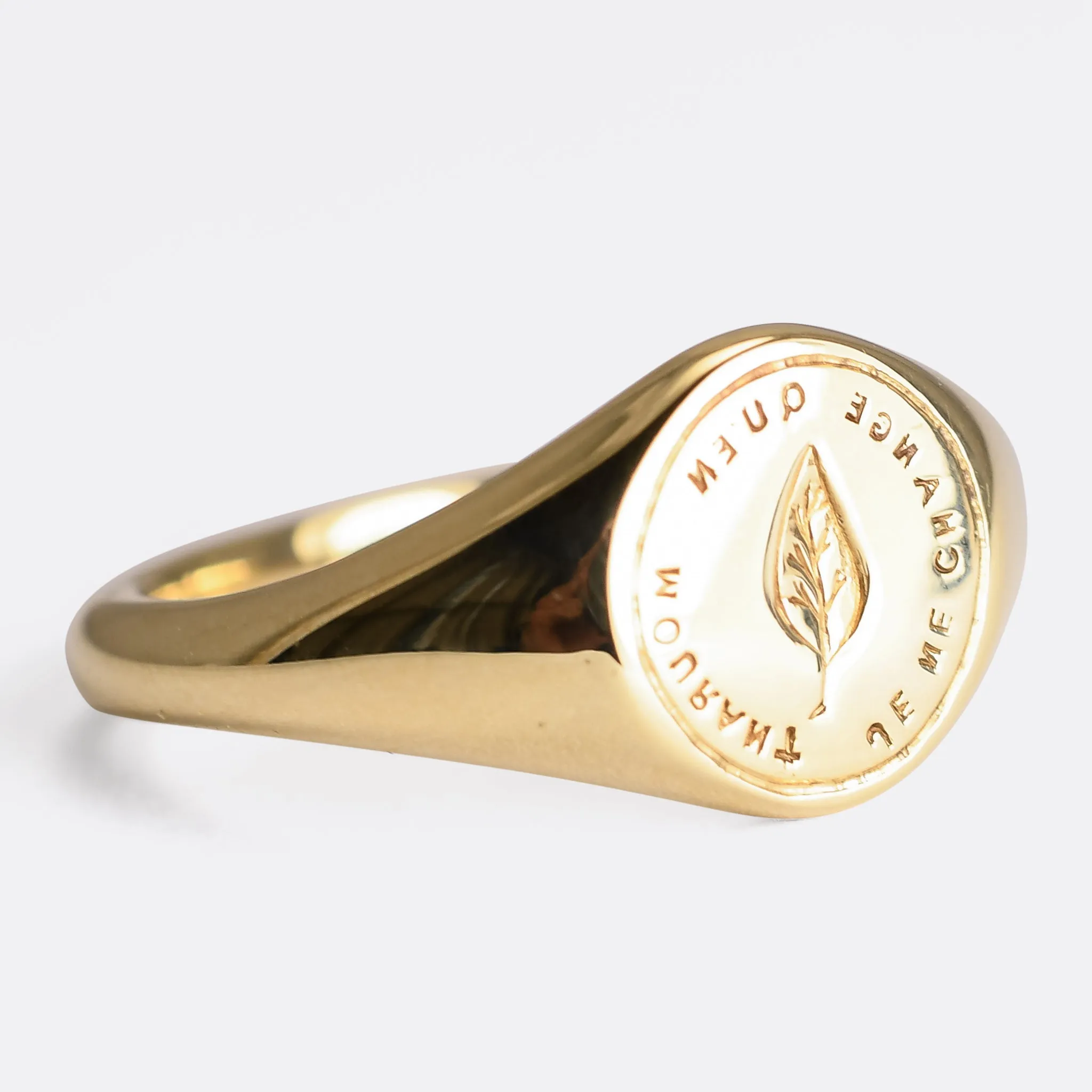 Victorian "I Only Change When I Die" Gold Signet Ring