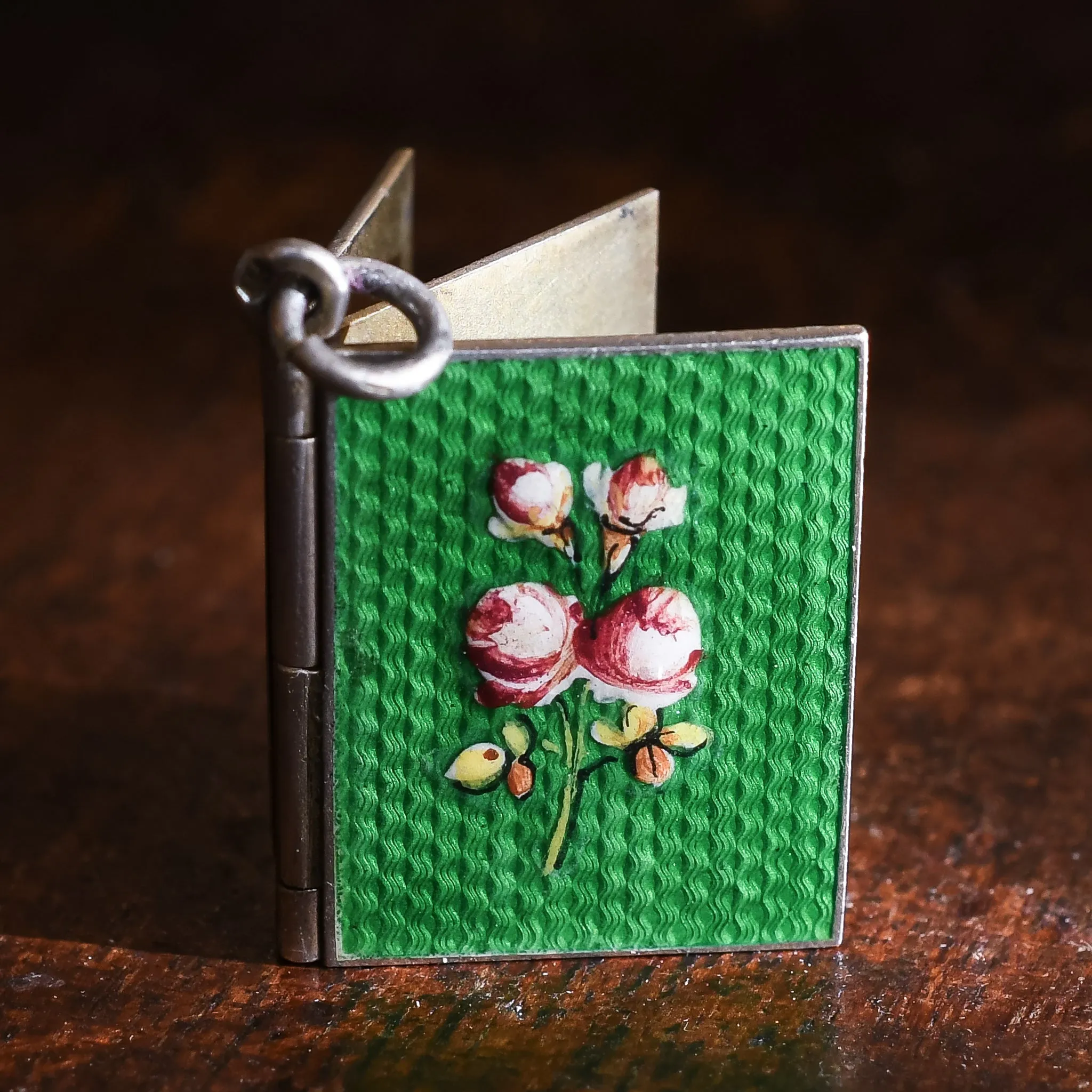 Victorian "Language of Flowers" Book Locket Charm