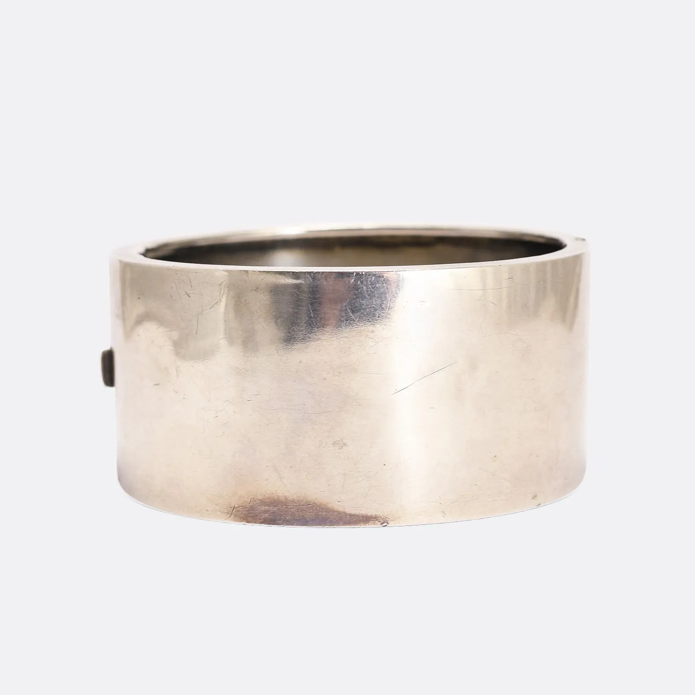 Victorian "Language of Flowers" Silver Cuff Bangle