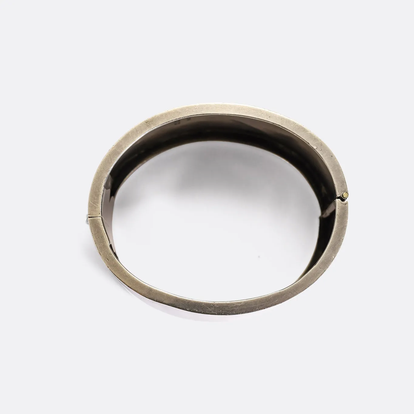 Victorian "Language of Flowers" Silver Cuff Bangle