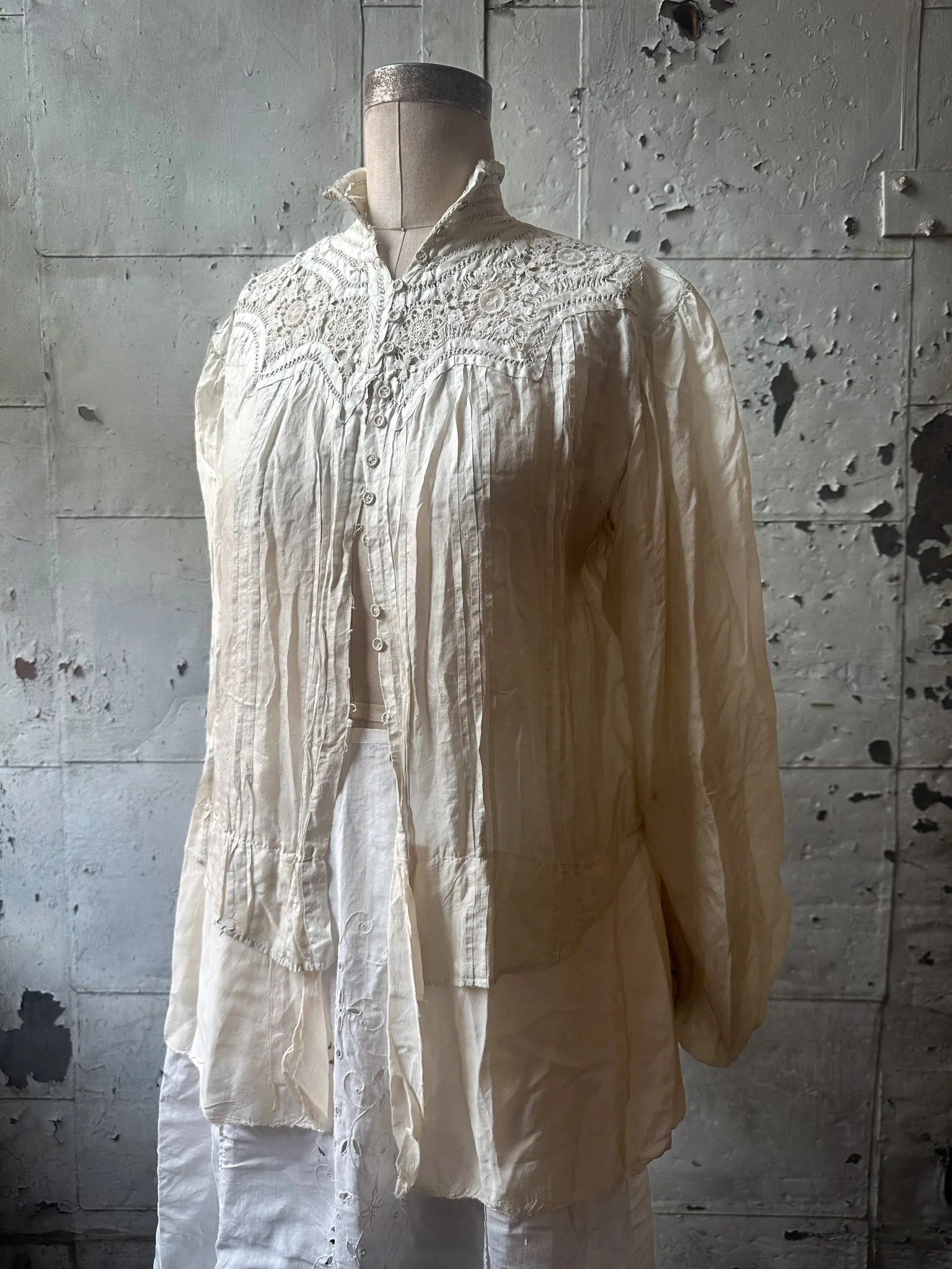 Victorian Silk and Lace Blouse