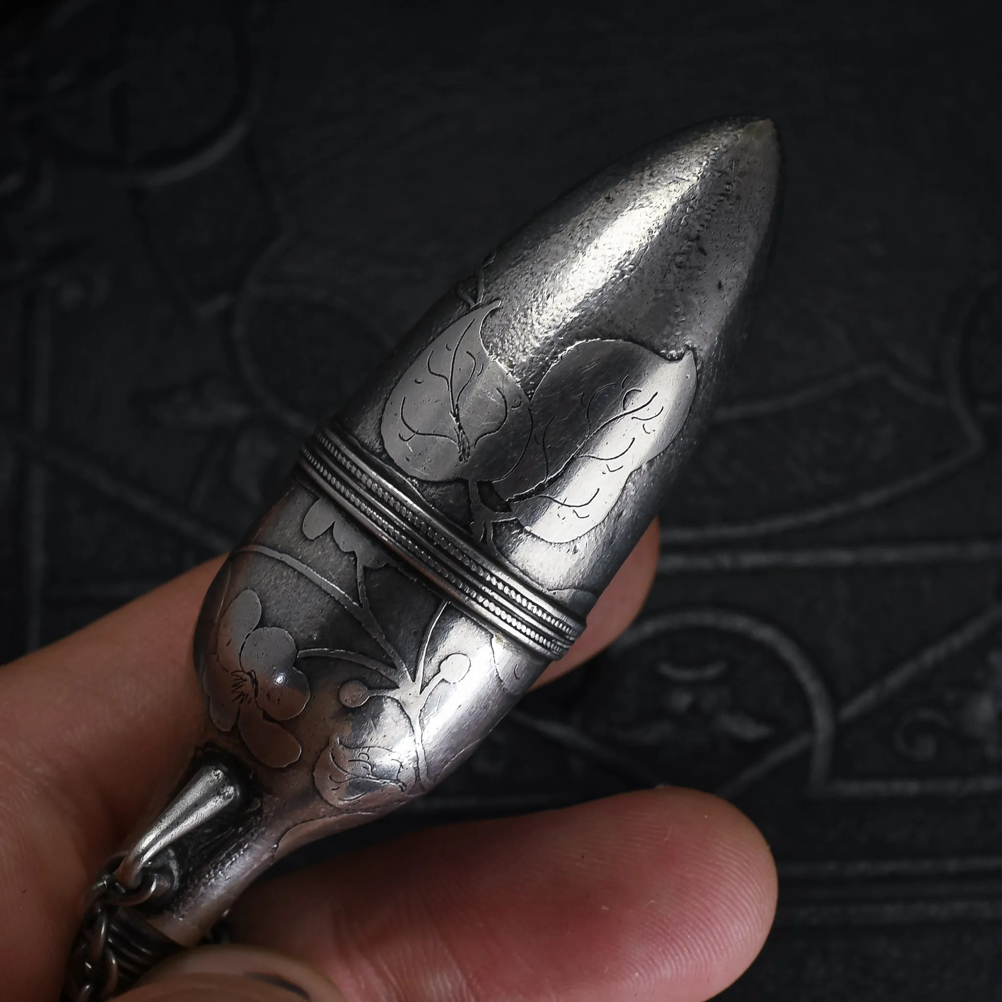 Victorian Silver Amphora Scent Bottle Pendant