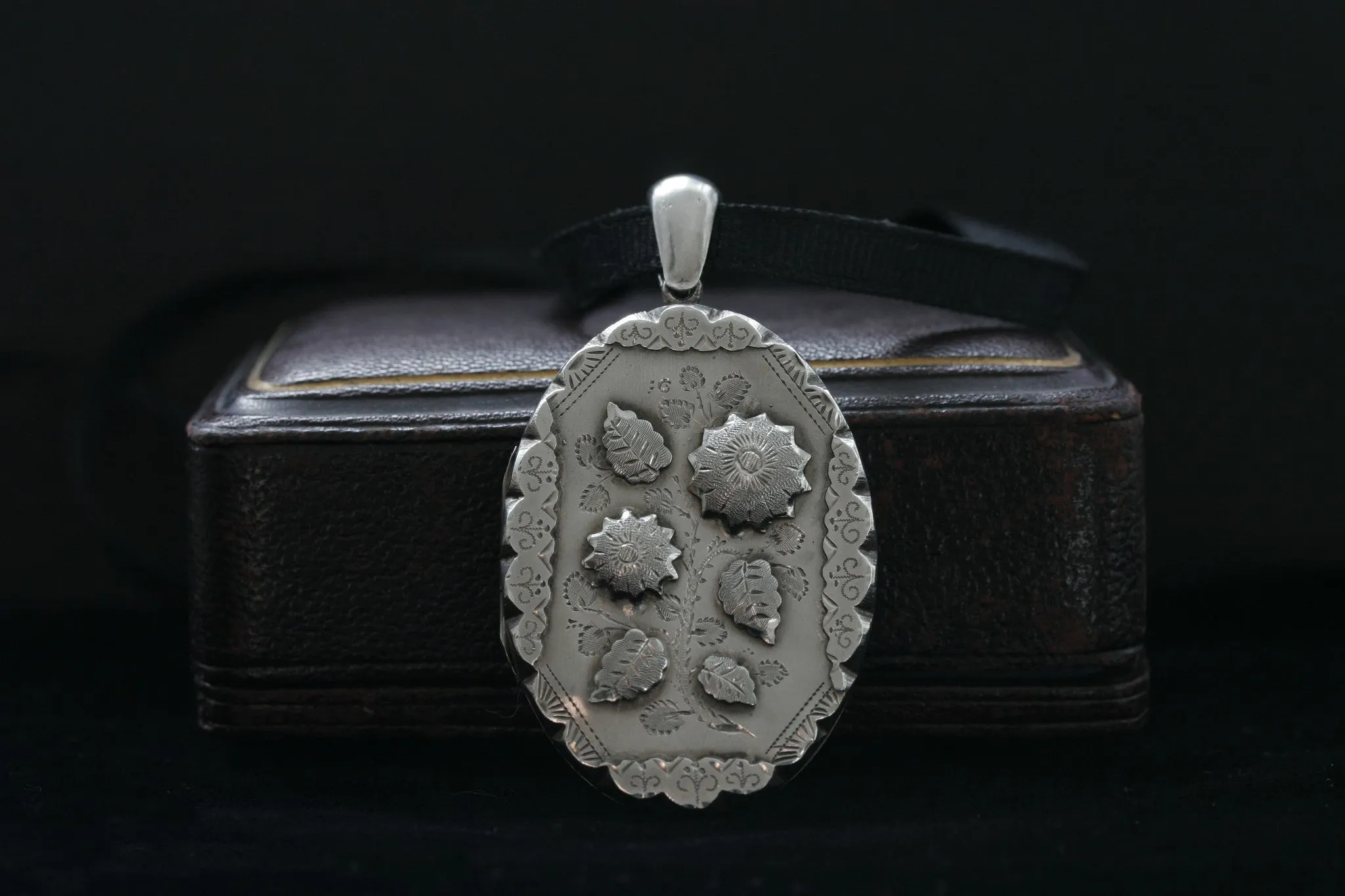 Victorian Sterling Silver Floral Locket