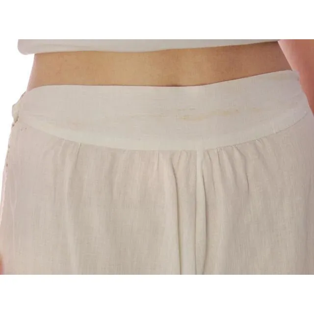 Vintage Antique Ladies Bloomers White Cotton Fancy 26" Waist Small