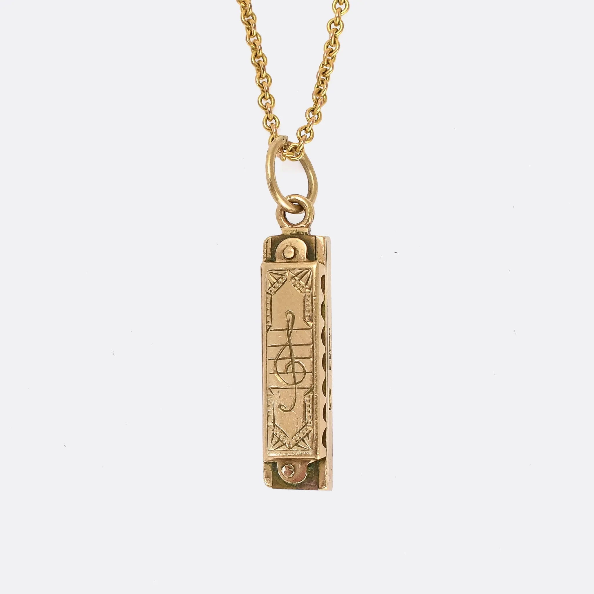 Vintage Gold 'Blues Harp' (Harmonica) Charm