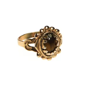 Vintage Tigers Eye Ring, Victorian Revival Setting